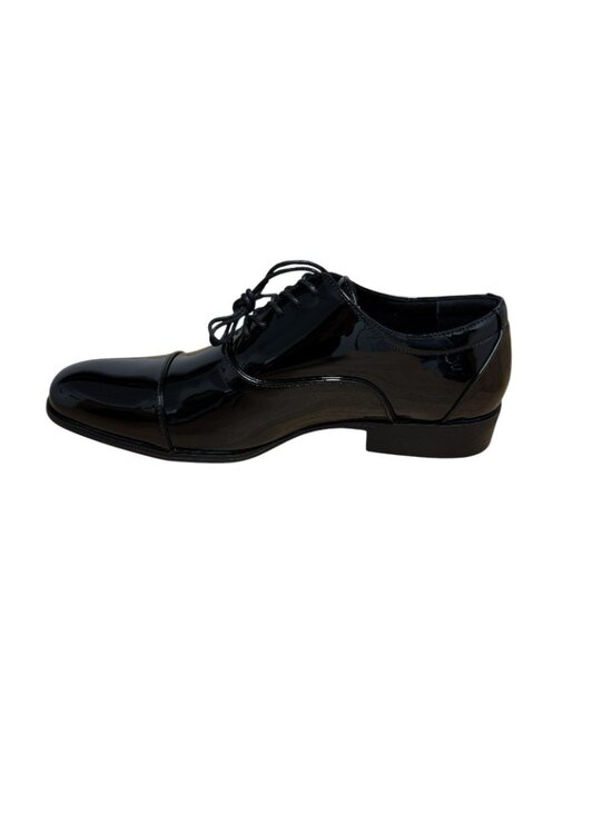 STACY ADAMS GALA CAP TOE OXFORD DRESS SHOES MENS 9.5 WIDE BLACK PATENT 24998-004 main image 5